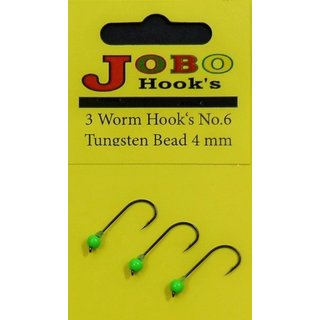 3 Worm Jig Hook  with Tungsten Bead