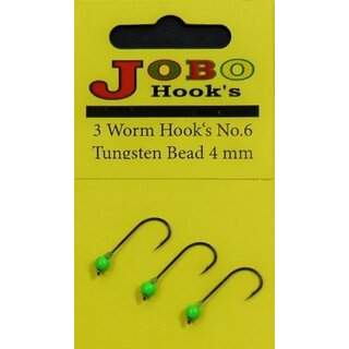 Jig Hook with Tungsten Bead No.6 - 4 mm Orange