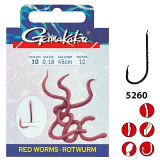 Red/Worm/Rotwurm Haken 5260 R H.Gr.4 - 0,25 mm