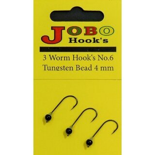 Jig Hook with Tungsten Bead No.6 - 4 mm Black