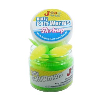 Ruffy ShrimpsTrout Worms Two Colors 58 mm 6 pcs Yellow - Green