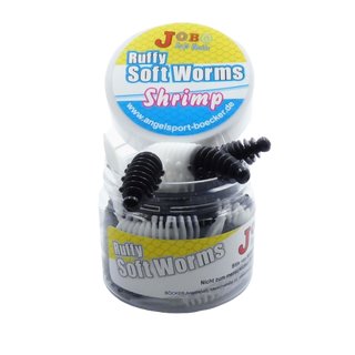 Ruffy ShrimpsTrout Worms Two Colors 58 mm 6 pcs Black - White