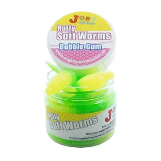 Ruffy Bubble Gum Trout Worms Two Colors 58 mm 6 pcs Yellow - Green