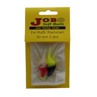 Fat Ruffy Trout worms 50 mm 2er Starter Set Yellow/Black - Pearl/Red