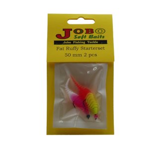 Fat Ruffy Trout worms 50 mm 2er Starter Set Pink/White - Yellow/Orange