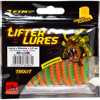 FTM Lifter Lures Larvy Cheese 3,5 cm Hot Orange/Apple Green