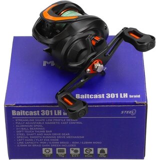 Mostal Baitcast 301 LH mit Schnur 0,15mm